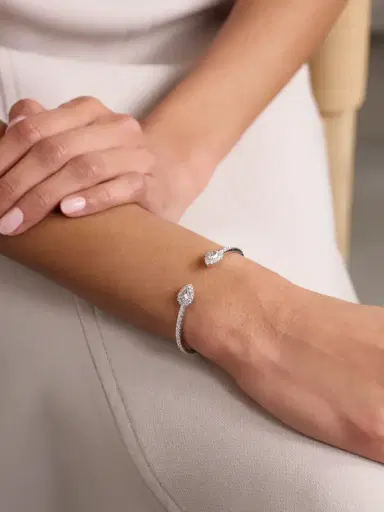 David Morris 18-karat White Gold Diamond Cuff | Thumbnail 2