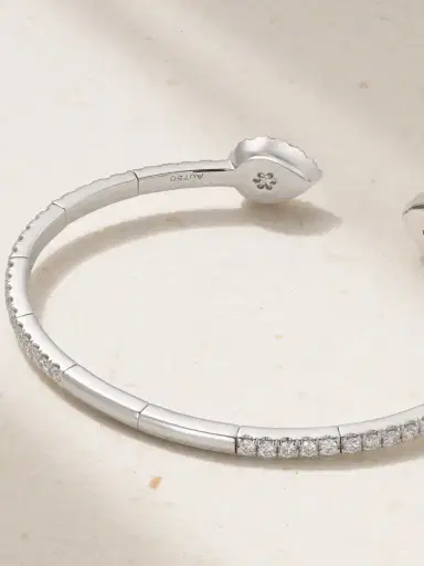 David Morris 18-karat White Gold Diamond Cuff | Thumbnail 3