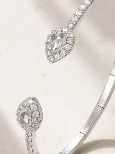 David Morris 18-karat White Gold Diamond Cuff | Thumbnail 4
