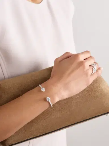 David Morris 18-karat White Gold Diamond Cuff | Thumbnail 5