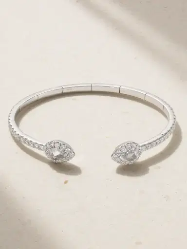 David Morris 18-karat White Gold Diamond Cuff | Thumbnail 1