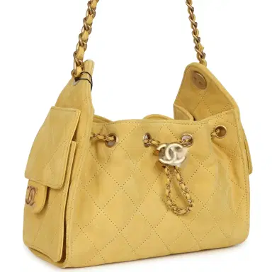Chanel Chanel Mini 25 Hobo Bag Yellow Suede Antique Gold Hardware | Thumbnail 2 Chanel Chanel Mini 25 Hobo Bag Yellow Suede Antique Gold Hardware | Thumbnail 2