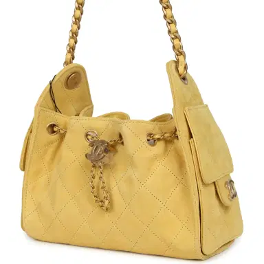 Chanel Chanel Mini 25 Hobo Bag Yellow Suede Antique Gold Hardware | Thumbnail 5 Chanel Chanel Mini 25 Hobo Bag Yellow Suede Antique Gold Hardware | Thumbnail 5