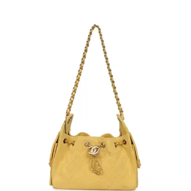 Chanel Chanel Mini 25 Hobo Bag Yellow Suede Antique Gold Hardware | Thumbnail 7 Chanel Chanel Mini 25 Hobo Bag Yellow Suede Antique Gold Hardware | Thumbnail 7