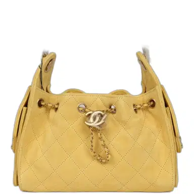 Chanel Chanel Mini 25 Hobo Bag Yellow Suede Antique Gold Hardware | Thumbnail 1 Chanel Chanel Mini 25 Hobo Bag Yellow Suede Antique Gold Hardware | Thumbnail 1