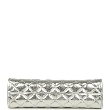 Chanel Chanel Small Quilted CC Shoulder Bag Metallic Silver Aged Calfskin Gold Hardware | Thumbnail 7
