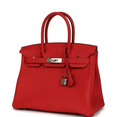 HERMÈS Hermes Birkin 30 Rouge Radieux Togo Palladium Hardware | Thumbnail 3 HERMÈS Hermes Birkin 30 Rouge Radieux Togo Palladium Hardware | Thumbnail 3