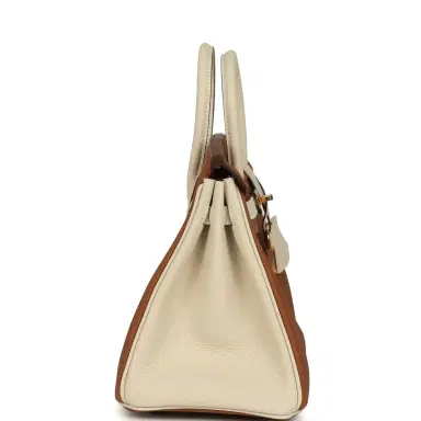 HERMÈS Hermes Special Order (HSS) Birkin 25 Gold and Craie Togo Rose Gold Hardware | Thumbnail 3