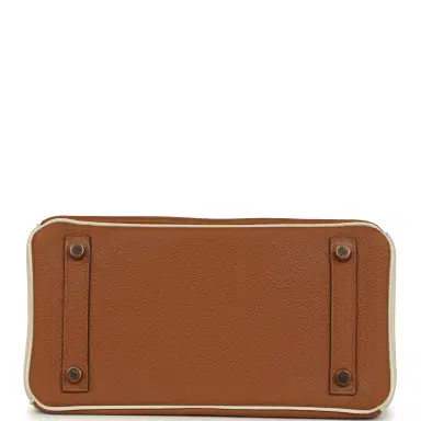 HERMÈS Hermes Special Order (HSS) Birkin 25 Gold and Craie Togo Rose Gold Hardware | Thumbnail 6