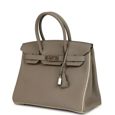Madison Avenue Couture Pre-owned Hermes Special Order (HSS) Birkin 30 Gris Asphalte and Craie Togo Palladium Hardware | Thumbnail 5 Madison Avenue Couture Pre-owned Hermes Special Order (HSS) Birkin 30 Gris Asphalte and Craie Togo Palladium Hardware | Thumbnail 5