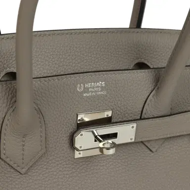 Madison Avenue Couture Pre-owned Hermes Special Order (HSS) Birkin 30 Gris Asphalte and Craie Togo Palladium Hardware | Thumbnail 7 Madison Avenue Couture Pre-owned Hermes Special Order (HSS) Birkin 30 Gris Asphalte and Craie Togo Palladium Hardware | Thumbnail 7