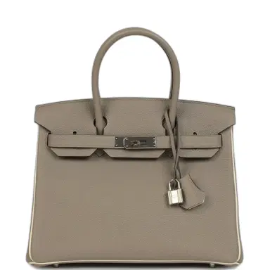 Madison Avenue Couture Pre-owned Hermes Special Order (HSS) Birkin 30 Gris Asphalte and Craie Togo Palladium Hardware | Thumbnail 1 Madison Avenue Couture Pre-owned Hermes Special Order (HSS) Birkin 30 Gris Asphalte and Craie Togo Palladium Hardware | Thumbnail 1