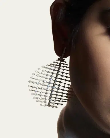 Fernando Jorge Medium Plus Disco Earrings in Yellow Gold and Diamonds | Thumbnail 2