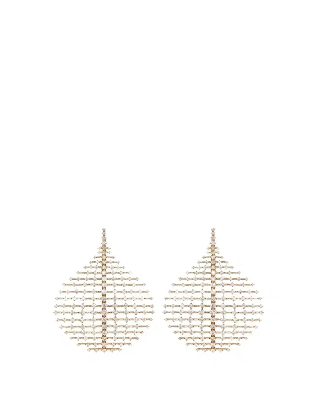 Medium Plus Disco Earrings in Yellow Gold and Diamonds