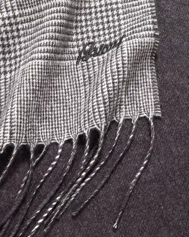Brioni Men's Silk and Cashmere Double-Face Houndstooth Plaid Scarf | Thumbnail 7 Brioni Men's Silk and Cashmere Double-Face Houndstooth Plaid Scarf | Thumbnail 7