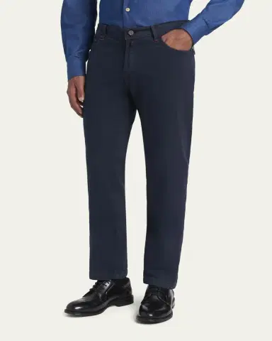 Kiton Men's Straight Leg Cotton-Stretch Five-Pocket Pants | Thumbnail 4 Kiton Men's Straight Leg Cotton-Stretch Five-Pocket Pants | Thumbnail 4