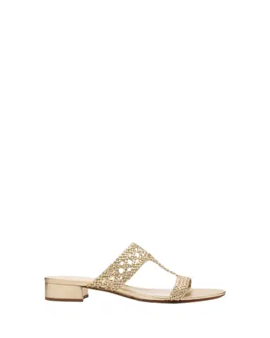 Alexandre Birman Braided Metallic Leather Block-Heel Sandals | Thumbnail 1