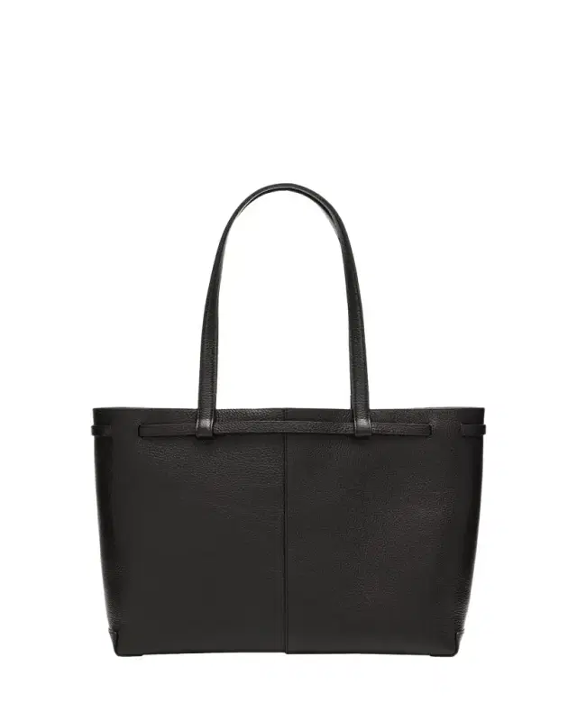 The Pixie Belted Grained Leather Tote Bag
