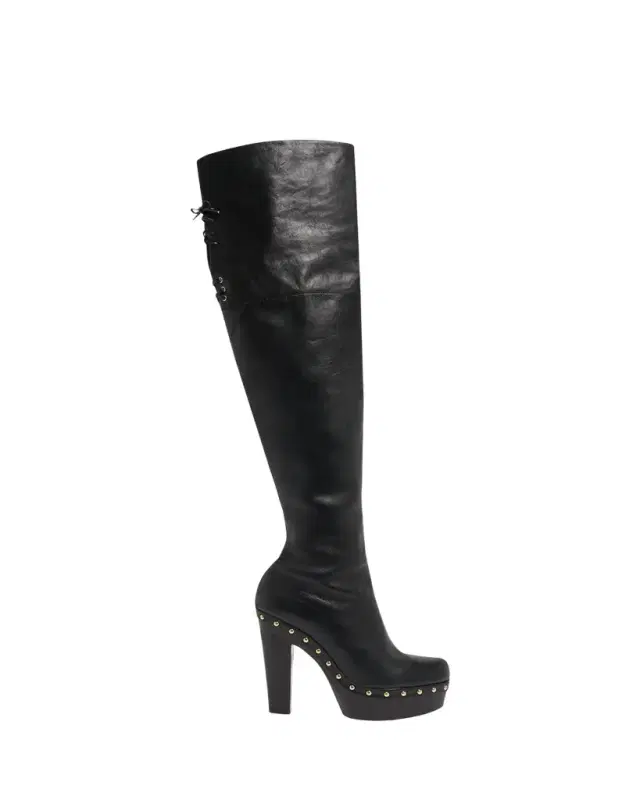 Lola Leather Over-the-Knee Clog Boots