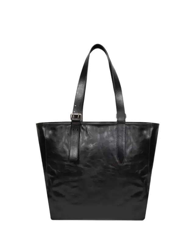 Dries Van Noten Men's Leather Messenger Bag with Shoulder Strap