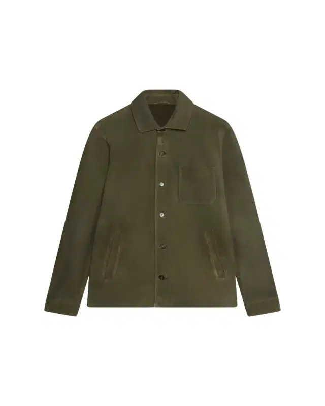 Men's Lined Leather Overshirt