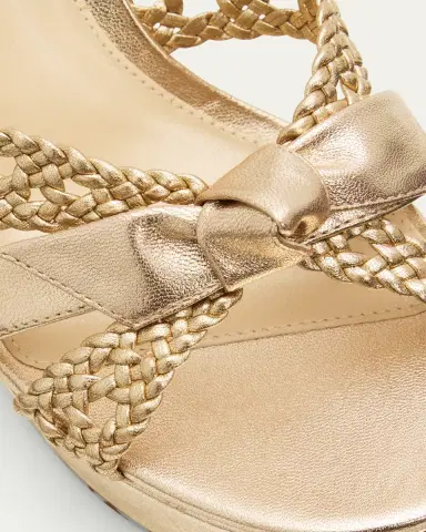 Alexandre Birman 100mm Suelita Metallic Leather Woven Platform Sandals | Thumbnail 5