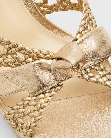 Alexandre Birman 100mm Suelita Metallic Leather Woven Platform Sandals | Thumbnail 9