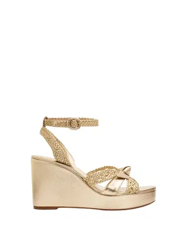 Alexandre Birman 100mm Suelita Metallic Leather Woven Platform Sandals | Thumbnail 1