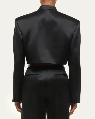 Helmut Lang Cropped Satin Blazer | Thumbnail 3 Helmut Lang Cropped Satin Blazer | Thumbnail 3