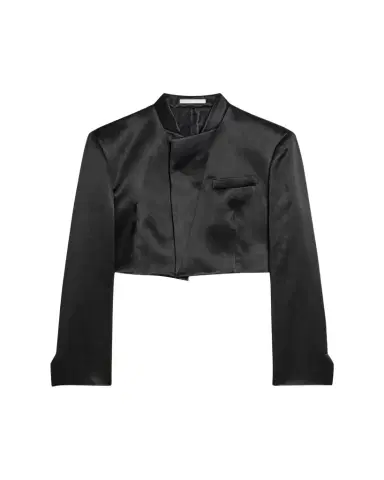 Helmut Lang Cropped Satin Blazer | Thumbnail 1 Helmut Lang Cropped Satin Blazer | Thumbnail 1