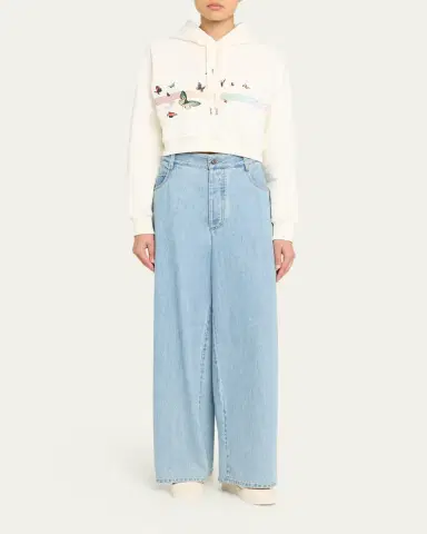CASABLANCA Butterfly-Print Cropped Hoodie | Thumbnail 2 CASABLANCA Butterfly-Print Cropped Hoodie | Thumbnail 2