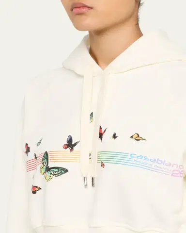 CASABLANCA Butterfly-Print Cropped Hoodie | Thumbnail 5 CASABLANCA Butterfly-Print Cropped Hoodie | Thumbnail 5