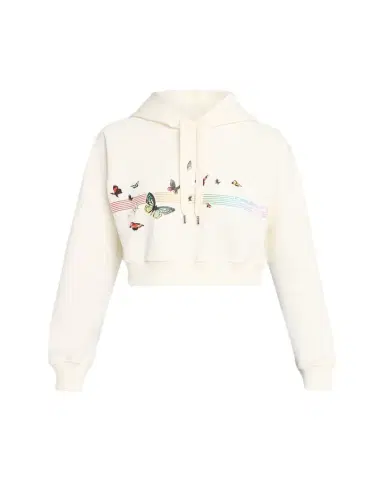 CASABLANCA Butterfly-Print Cropped Hoodie | Thumbnail 1 CASABLANCA Butterfly-Print Cropped Hoodie | Thumbnail 1