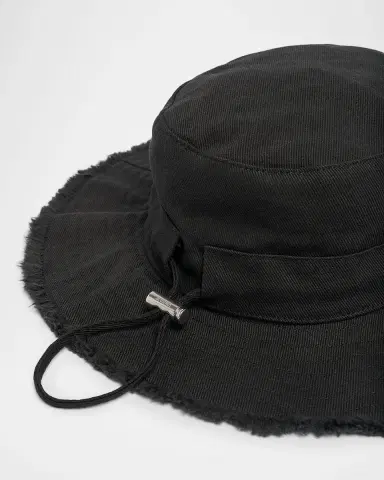Jacquemus Men's The Artichaut Cotton Silver-Logo Bucket Hat | Thumbnail 2