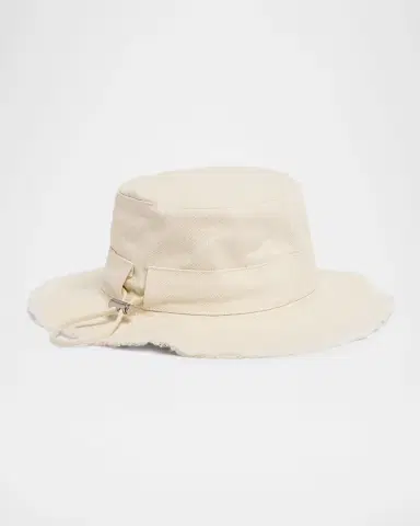 Jacquemus Men's The Artichaut Cotton Silver-Logo Bucket Hat | Thumbnail 3