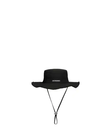 Jacquemus Men's The Artichaut Cotton Silver-Logo Bucket Hat | Thumbnail 1