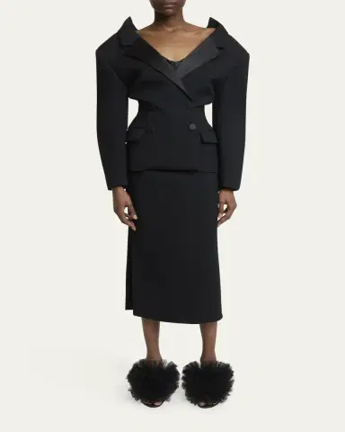 Givenchy Off-The-Shoulder Double-Breasted Cocoon Jacket | Thumbnail 2 Givenchy Off-The-Shoulder Double-Breasted Cocoon Jacket | Thumbnail 2
