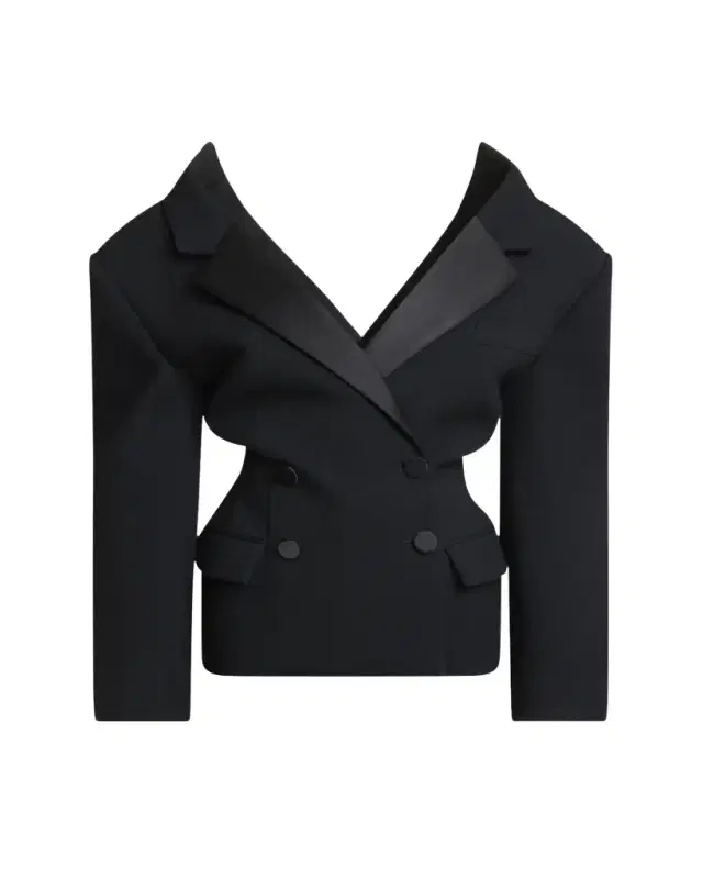 Off-The-Shoulder Double-Breasted Cocoon Jacket