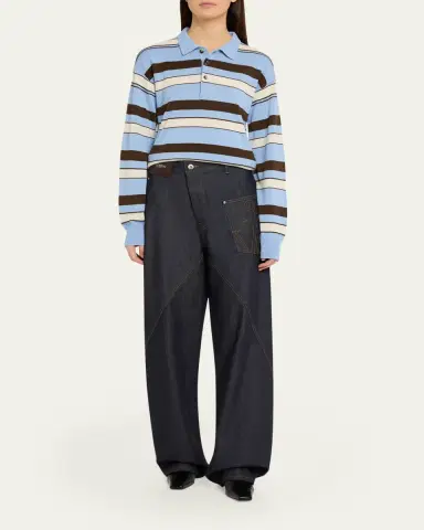 JW Anderson Striped Knit Rugby Polo Shirt | Thumbnail 2