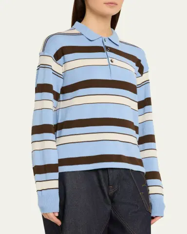 JW Anderson Striped Knit Rugby Polo Shirt | Thumbnail 4