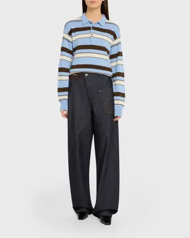 JW Anderson Striped Knit Rugby Polo Shirt | Thumbnail 6