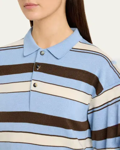 JW Anderson Striped Knit Rugby Polo Shirt | Thumbnail 9