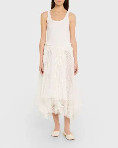 JW Anderson Mixed Lace Asymmetric Midi Skirt | Thumbnail 6 JW Anderson Mixed Lace Asymmetric Midi Skirt | Thumbnail 6