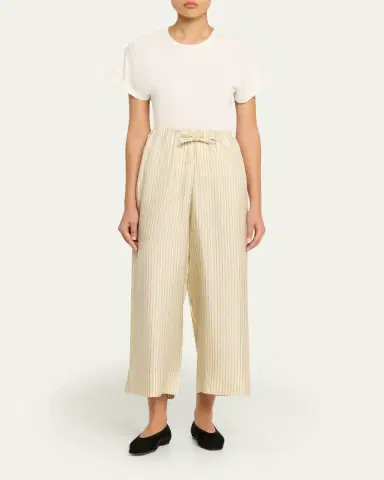 TOTEME Striped Straight-Leg Ankle Dinner Trousers | Thumbnail 2 TOTEME Striped Straight-Leg Ankle Dinner Trousers | Thumbnail 2