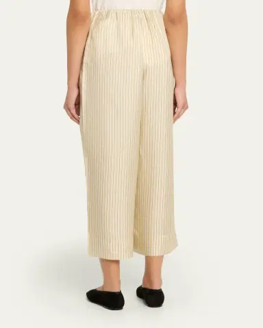 TOTEME Striped Straight-Leg Ankle Dinner Trousers | Thumbnail 3 TOTEME Striped Straight-Leg Ankle Dinner Trousers | Thumbnail 3