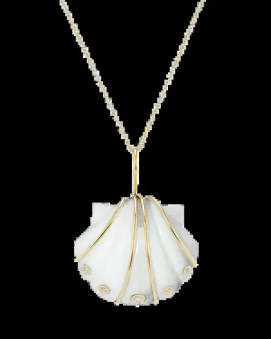 Brent Neale Mini Carved White Agate and Moonstone Shell Pendant Necklace | Thumbnail 2 Brent Neale Mini Carved White Agate and Moonstone Shell Pendant Necklace | Thumbnail 2