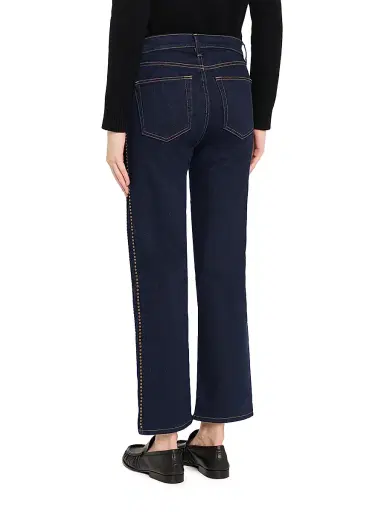 Frame Women's Le Sleek Studded High-Rise Straight-Leg Jeans | Thumbnail 4