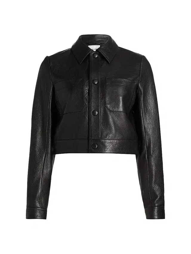 FRAME Women's The Small Leather Jacket - Black