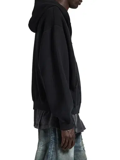 Balenciaga Men's Lion Zip-Up Hoodie - Black - Size Large | Thumbnail 4