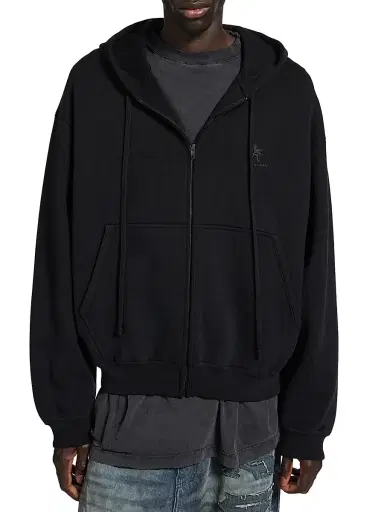 Balenciaga Men's Lion Zip-Up Hoodie - Black - Size Large | Thumbnail 6